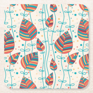 Porta-copo De Papel Quadrado Teste padrão floral 5 2