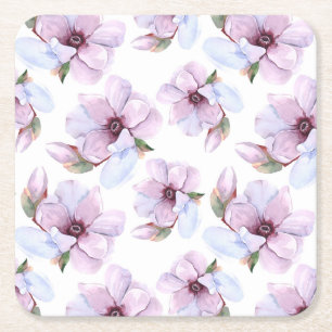 Porta-copo De Papel Quadrado Teste padrão floral romântico