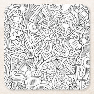 Porta-copo De Papel Quadrado Teste padrão médico de B&W