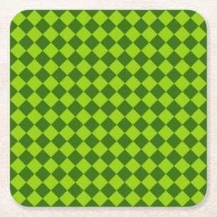 Porta-copo De Papel Quadrado Teste padrão verde do diamante da combinação po