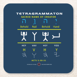 Porta-copo De Papel Quadrado Tetragrammaton YHVH