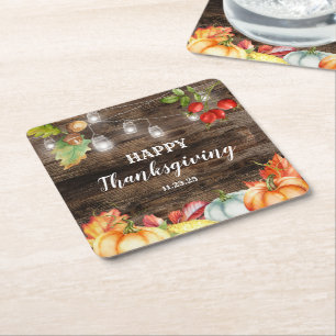 Porta-copo De Papel Quadrado Thanksgiving