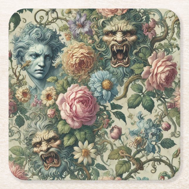 Porta-copo De Papel Quadrado The Cerulean Muse – Gothic Victorian (Frente)