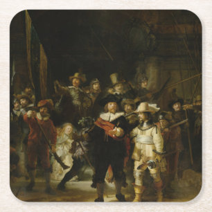 Porta-copo De Papel Quadrado The Night Watch, Rembrandt van Rijn