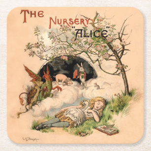 Porta-copo De Papel Quadrado The Nursery Alice 1890 Capa Vintage Wonderland