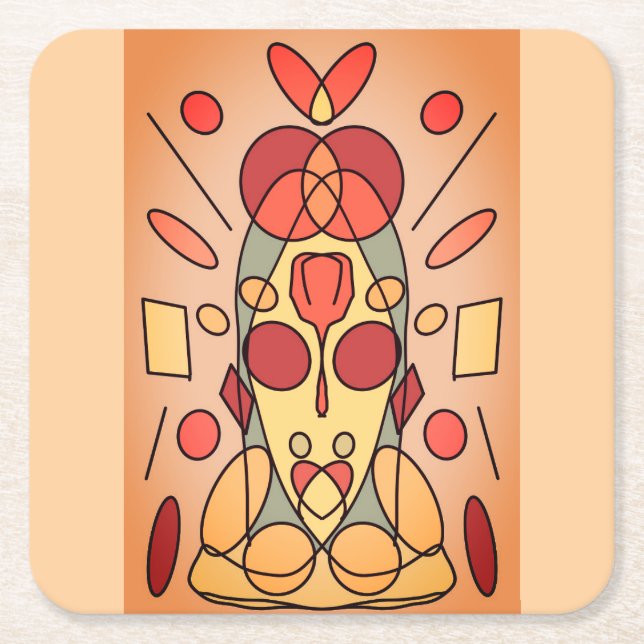 Porta-copo De Papel Quadrado Throwpillows (Frente)