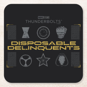 Porta-copo De Papel Quadrado Thunderbolts*   Delinquentes descartáveis