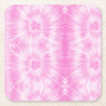 Porta-copo De Papel Quadrado Tiedye Pink Spiral Hippie Tie Dye<br><div class="desc">Design de padrão de coloração de gravata de Pastel em cor rosa e branca. Design espiral,  cor-de-rosa,  shibori hippie,  Porta copos de papel</div>