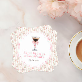 Porta-copo De Papel Quadrado "Tini Bit Older Espresso Martini Coquette Birthday