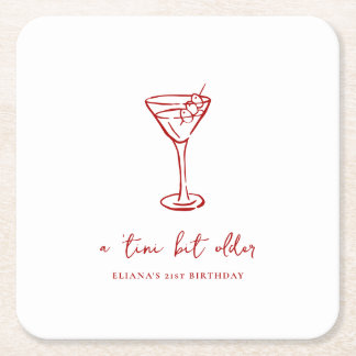 Porta-copo De Papel Quadrado Tini Bit Older Personalized Birthday Party