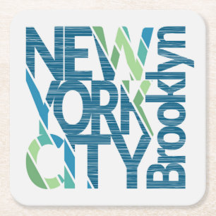 Porta-copo De Papel Quadrado Tipografia de Brooklyn New York
