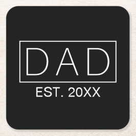 Porta-copo De Papel Quadrado Tipografia de Pai Minimalista Simples | PORTA COPO