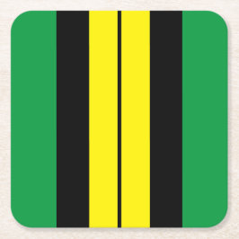 Porta-copo De Papel Quadrado Tiras de Corrida Negra Amarela Verde-Esportiva Bri
