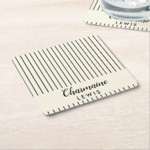 Tiras negras minimalistas, personalizadas em bronz