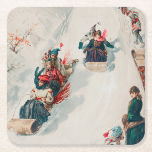 Porta-copo De Papel Quadrado "Tobelugismo", Cromolitografia, Louis Prang & Co.