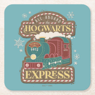 Porta-copo De Papel Quadrado Todos a bordo do cookie de Natal Express HOGWARTS™