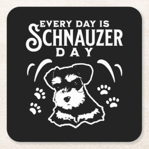 Porta-copo De Papel Quadrado Todos os dias é dia de Schnauzer