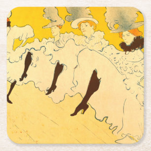 Porta-copo De Papel Quadrado Tolouse Lautrec Dancing Girls Yellow