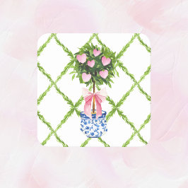 Porta-copo De Papel Quadrado Tópico do coração do dia de os namorados, Avô mile