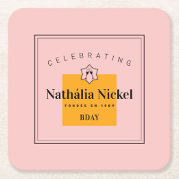 Porta-copo De Papel Quadrado Tosta de champanhe