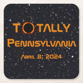 Porta-copo De Papel Quadrado Totalmente Pensilvânia 2024 Solar Eclipse