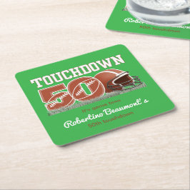 Porta-copo De Papel Quadrado Touchdown 50 Engraçado Futebol 50º aniversário