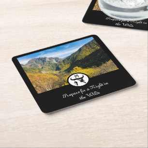 Porta-copo De Papel Quadrado Touro Longhorn Negro Touro Crânio Silhueta Monogra