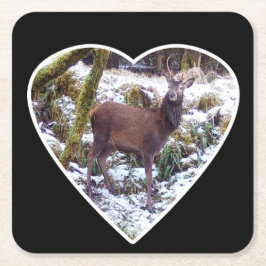 Porta-copo De Papel Quadrado Traço vermelho na Porta copos do papel na neve