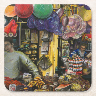 Porta-copo De Papel Quadrado Tradições do Comércio Antigo, Jerusalém