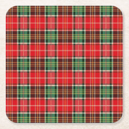 Porta-copo De Papel Quadrado Traditional Christmas Plaid