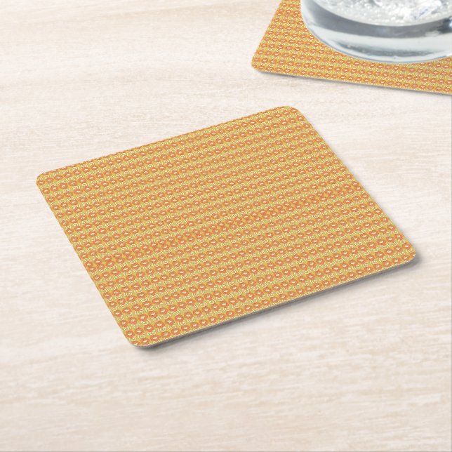 Porta-copo De Papel Quadrado Transforme Seu Espaço Laranja e Amarelo Impression (Inclinado)
