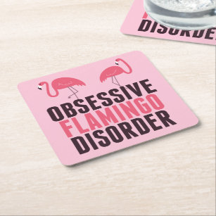 Porta-copo De Papel Quadrado Transtorno Obsessivo Flamingo Bonito