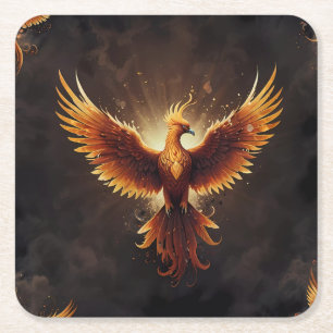 Porta-copo De Papel Quadrado Travesseiro Fenix Ardente