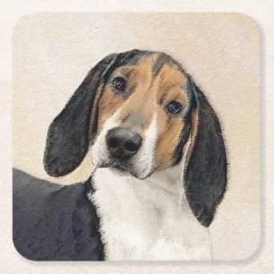 Porta-copo De Papel Quadrado Treing Walker Coonhound Painting - Arte Original