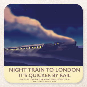 Porta-copo De Papel Quadrado Trem Noturno Para Londres.
