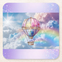 Trendy Holograpic Hot Air Balloon Paper Porta copo