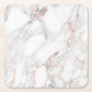 Porta-copo De Papel Quadrado Trendy Modelo Elegante Rosa Dourada Marble