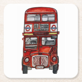Porta-copo De Papel Quadrado Três Ônibus
