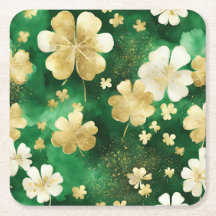 Trevo do Dia de São Patrício Verde e Dourado