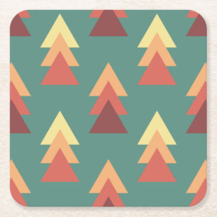 Porta-copo De Papel Quadrado Triângulos de Cores Retroativos