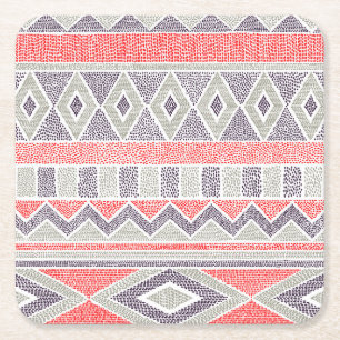 Porta-copo De Papel Quadrado Tribal Strike Étnico: Vintage artesanal
