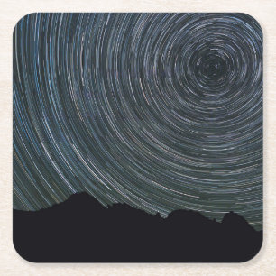 Porta-copo De Papel Quadrado Trilhas de Estrelas ao Redor de Polaris Ingalls