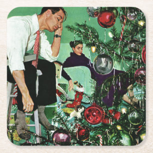 Porta-copo De Papel Quadrado Trimando a Árvore