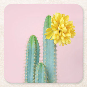 Porta-copo De Papel Quadrado Trio azul do cacto