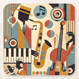 Porta-copo De Papel Quadrado Trio Minimalista Moderno da Era do Jazz de Meados 