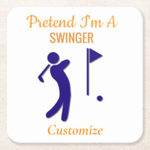 Porta-copo De Papel Quadrado Trocando Golfer Thunder_Thunder_Cove