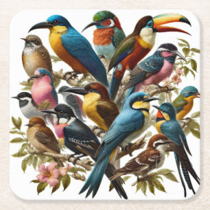 Porta-copo De Papel Quadrado Tropical