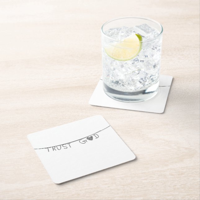 Porta-copo De Papel Quadrado Trust God (Insitu)