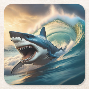 Porta-copo De Papel Quadrado Tubarão Menactivo