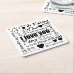 Porta-copo De Papel Quadrado Twenty-Two Ways to Say I Love You Coaster<br><div class="desc">Twenty-Two Ways to Say I Love You Black and White Coaster. Perfect gift for any home or couple.


Images used on this item are Officially licensed / © Graphics Factory.com</div>